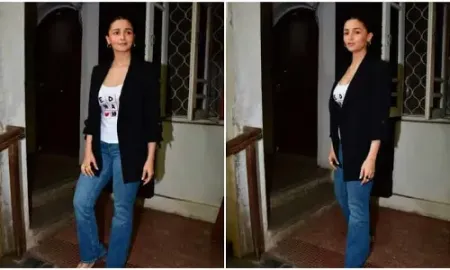 Alia Bhatt steps out in casual ensemble, oversized blazer