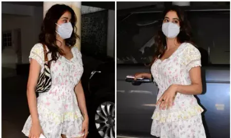 Janhvi Kapoor looks fabulous in a mini dress that's perfectly pretty for a date