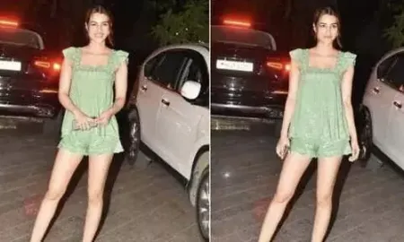 Kriti Sanon mixes ethnic and modern vibes in embroidered top and mini shorts for casual outing