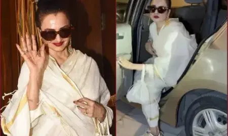 Rekha serves fashion goals as she pairs signature saree with sneakers