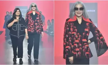 Zeenat Aman walks the ramp at Lakme Fashion Week in glamorous outfit