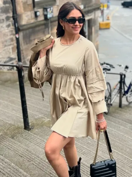 Mrunal Thakur Impresses Fans in Ivory Look