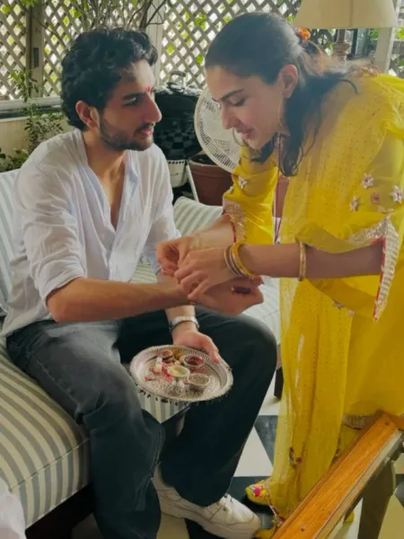 Sara Ali Khan Celebrates Raksha Bandhan with Family, Check
