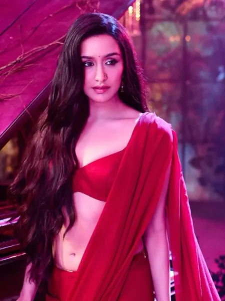 Shraddha Kapoor in Breathtaking Red Saree Captivates Hearts