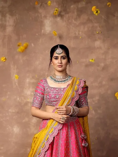 Vaidehi Parashurami Pink Lehenga Look
