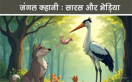 जंगल कहानी - भेड़िया और सारस