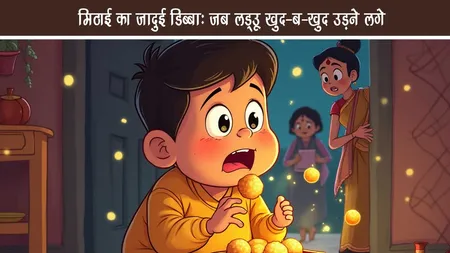 मिठाई का जादुई डिब्बा: जब लड्डू खुद-ब-खुद उड़ने लगे