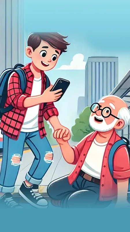 स्मार्टफोन ने की मदद – एक मजेदार टेक्नोलॉजी कहानी 📱🚖