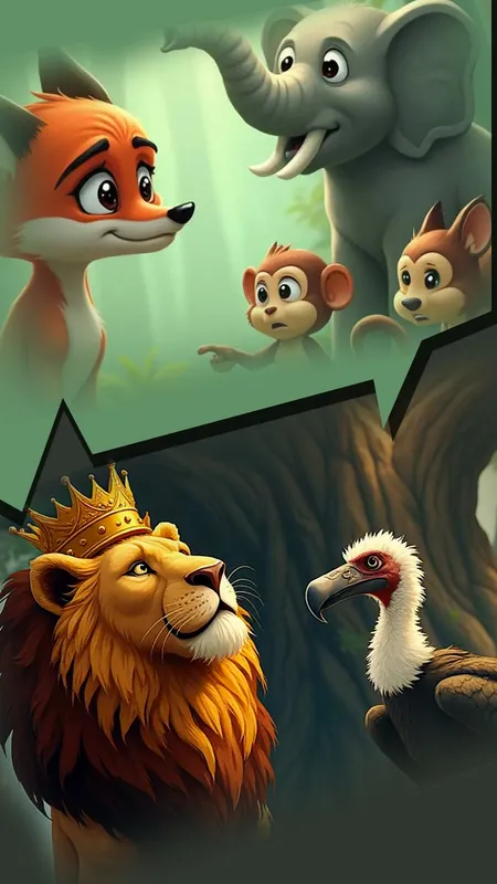 जंगल का रहस्य: शेर, लोमड़ी और जासूसी की अनोखी कहानी