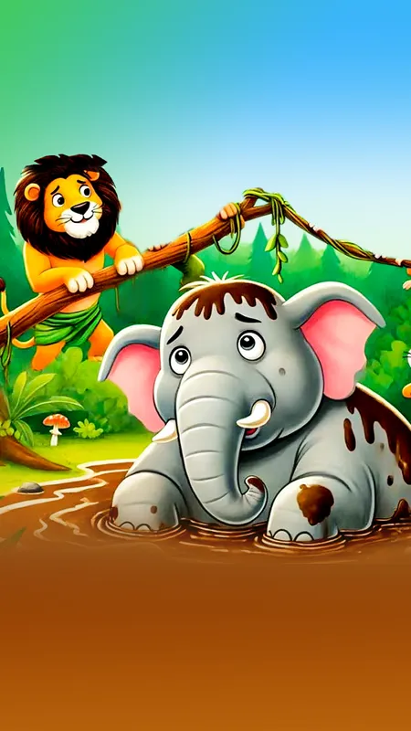 भीमा हाथी बुरे फंसे! जंगल के जानवरों ने क्या सिखाया?" 🐘🌿