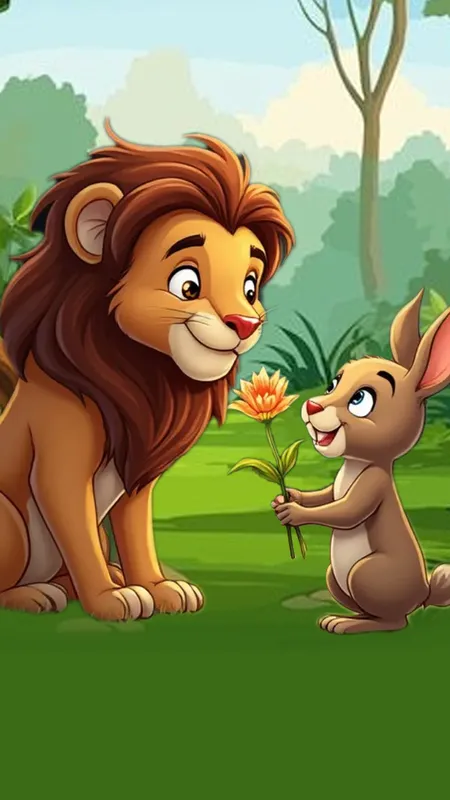 जंगल के राजा की परीक्षा: सच्ची बहादुरी की जीत