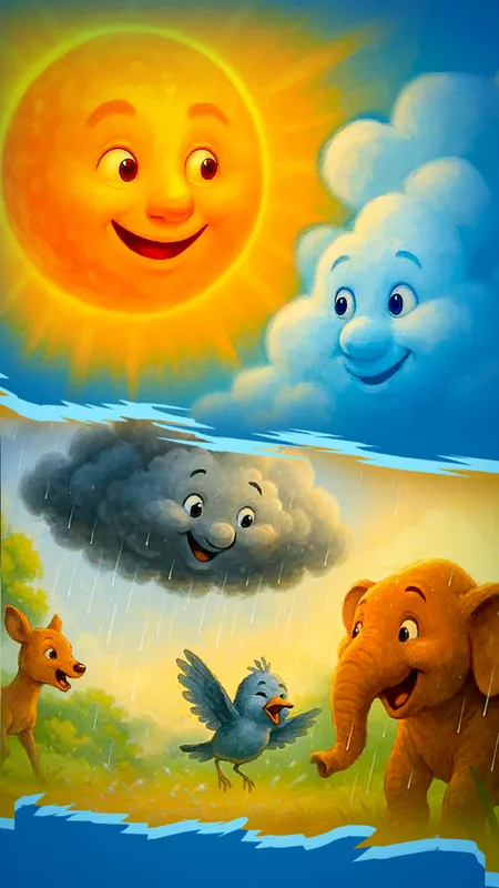 सूरज और बादल की बातें: बच्चों के लिए एक प्रेरणादायक कहानी