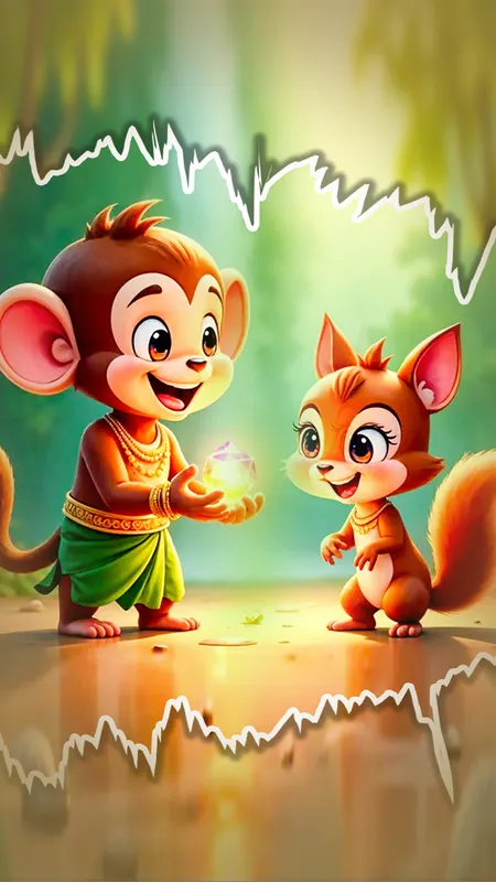 जंगल कहानी: मोनू बंदर और चमकता पथर