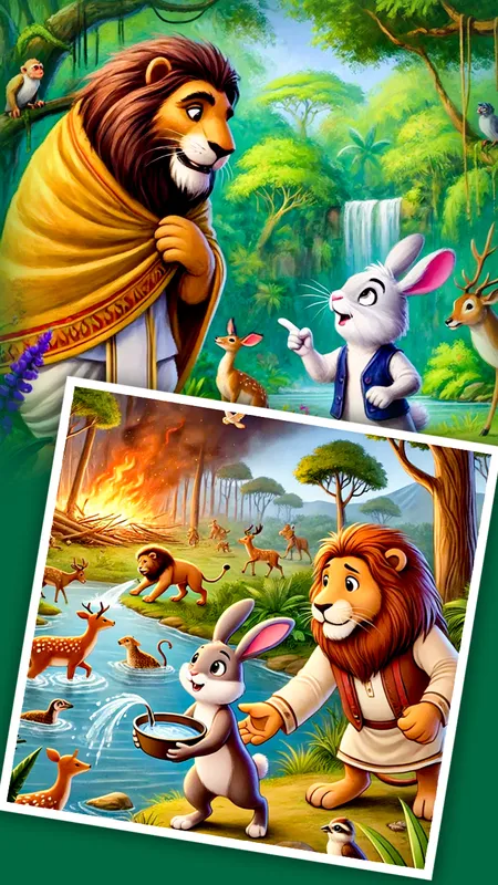 जंगल की अनोखी कहानी: चतुर खरगोश और शेर का दोस्ताना