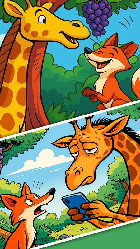 लंबू जिराफ और मोबाइल