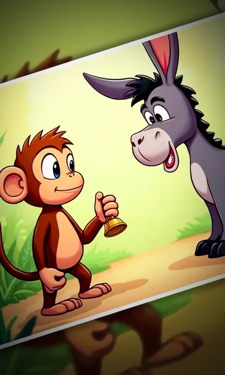 चतुर बंदर और गधा भोलू की मस्ती