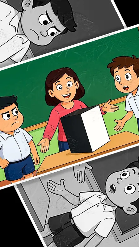 काला और सफेद: एक मज़ेदार स्कूल की कहानी