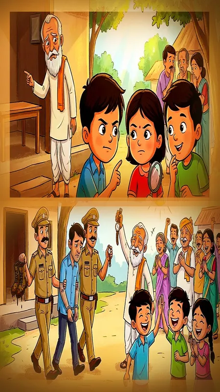 चोर पकड़ा गया: रहस्यमयी मामले को सुलझाते बच्चे