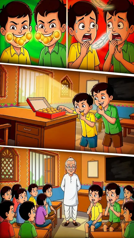 चोर की दाढ़ी में तिनका: शरारती बच्चों का राज़ - मजेदार कहानी