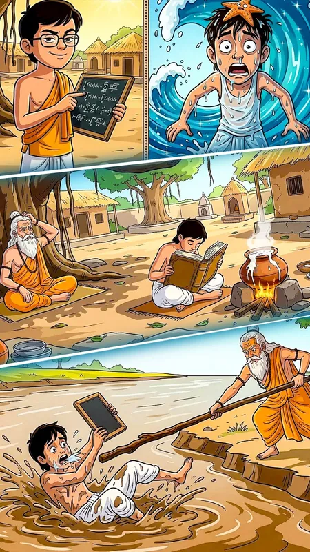 गुरु और शिष्य: चंपक का किताबी ज्ञान और नदी का गहरा राज - कहानी