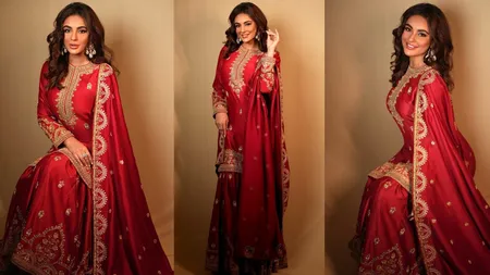 Seerat Kapoor के इस रेड शरारा सेट की कीमत जान फटी रह जाएगी आपकी आँखे