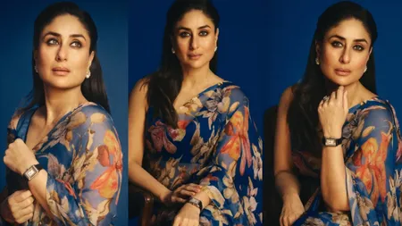 Kareena Kapoor looked very beautiful in floral saree fans were impressed after seeing her latest pictures........