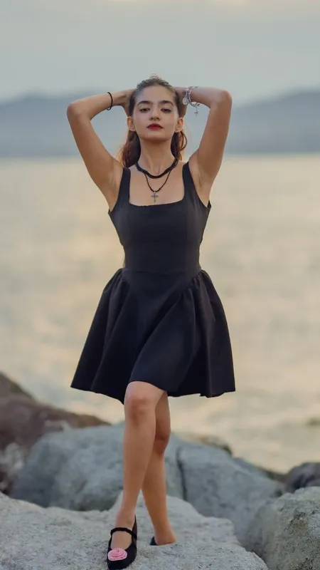 Anushka Sen Turns Heads in Bold Black Mini Dress