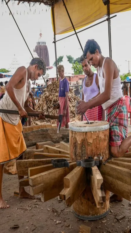 Witness Chariot Construction for Rath Yatra of Lord Jagannath in Puri 