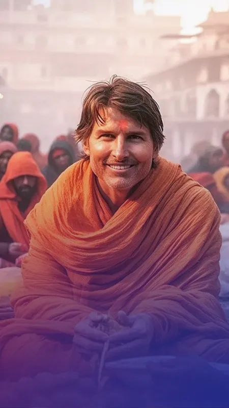 AI Generated pictures of Hollywood Celebrities as Indian Monks