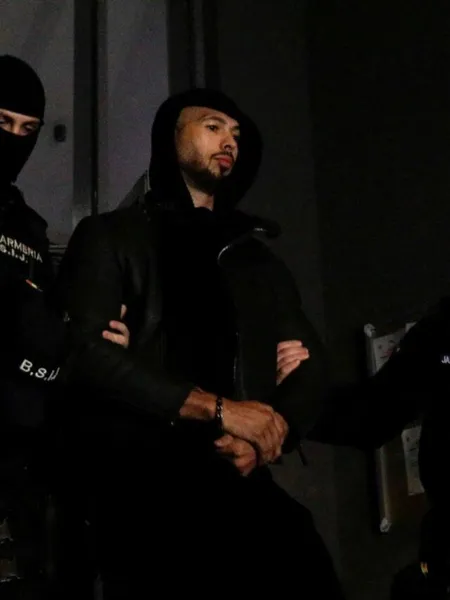 Andrew Tate arrested in Romania over human trafficking case.