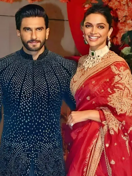 Deepika in a gorgeous Red Torani saree at Ambani's family celebration