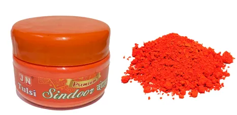 JN Tulsi पूजा, हनुमानजी और गणेश जी के लिए ऑरेंज सिंदूर पाउडर और लाल  कुमकुम/रोली का कॉम्बो (2 रोली 50 ग्राम प्रत्येक और 100 ग्राम सिंदूर का पैक)  : ...
