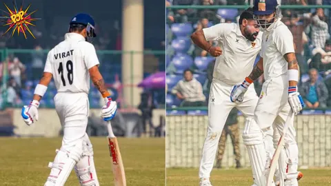 Virat Kohli's huge reaction to Himanshu Sangwan's bowling after Delhi v.s Railways Ranji Trophy Match