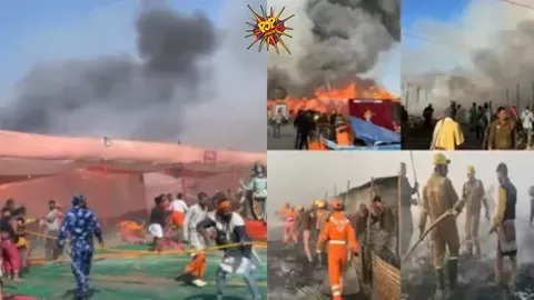 A fire erupted at a camp during the Maha Kumbh Mela.