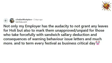Manager denies Holi leave, says ‘coloured’ employees will lose payment