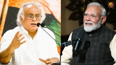 Congress' Jairam Ramesh hit out at the prime minister over his "criticism is the soul of democracy" remarks during the podcast