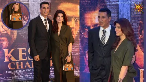 Twinkle Khanna supports Her Husband Akshay Kumar at Kesari 2 screening in classic silk Outfit