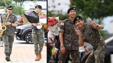 BTS’s RM & V Discharged, Reunited With ARMY After 18 Months in Military