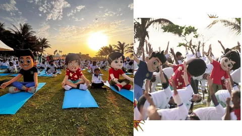 Nick and Sonic lead the way for young India, joining Prime Minister Narendra Modi and Ministry of AYUSH at India’s largest yoga day event in Vizag