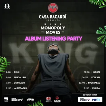 KING set to embark on his epic "Monopoly Moves Album Listening Party Tour" across 8 Indian cities