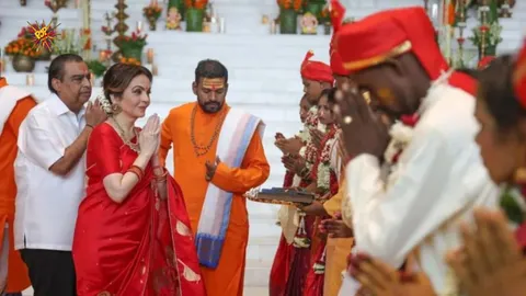 Large scale wedding organized for over 50 underprivileged couples ahead of Anant Ambani-Radhika Merchant wedding