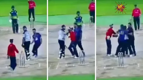 Cricket Clash: Bowler and Batter Engage in Brawl