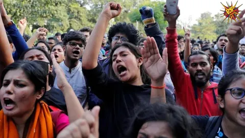 Students protest following the drowning deaths of 3 UPSC aspirants.