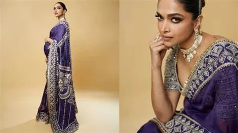 Deepika Padukone Shows Off Baby Bump in Purple Saree at Anant Ambani-Radhika Merchant's Sangeet Ceremony