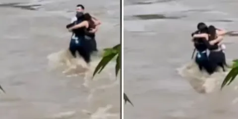 Viral Video: 3 Friends Hug Each Other Before Being Swept Away By Flood