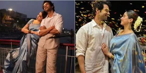 Jhanvi Kapoor Dazzles In Blue Saree As She Performs Ganga Aarti With Rajkumar Rao!