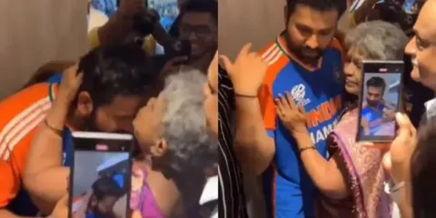 Watch: Rohit Sharma's Priceless Reaction as Mother Hugs and Kisses Him