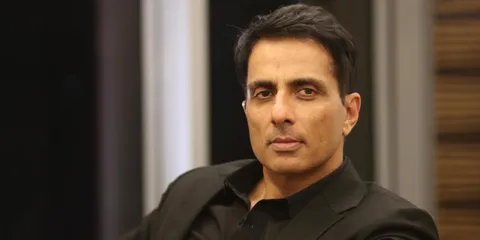 Fans celebrate Sonu Sood with a 100ft tall poster after he unveiled the release date of Fateh