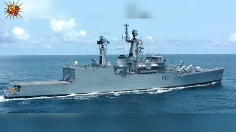 INS Brahmaputra listing after severe fire; sailor reported missing