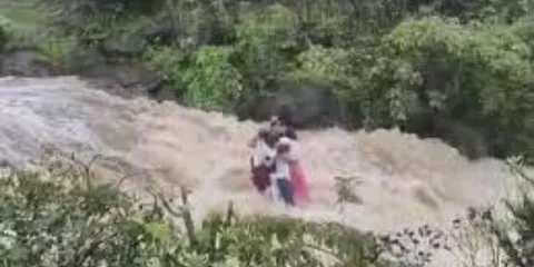 Watch: Family Of 7 Swept Away In Waterfall Near Mumbai